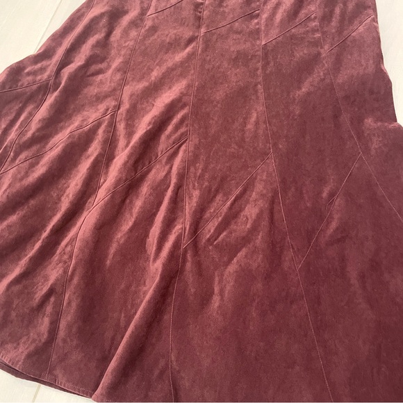 Christopher & Banks Brown Sueded Midi Skirt - Picture 9 of 12